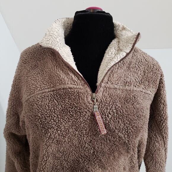 True Grit Sherpa Collared Soft Quarter Zip Front Pullover Long Sleeves Jacket - Picture 6 of 11